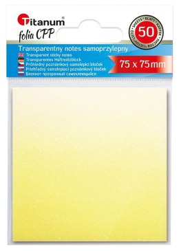 Notes samoprzylepny (karteczki) transparentne, z polipropylenu 75x75 50k [mm:] 75x75 Titanum