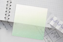 Notes samoprzylepny (karteczki) transparentne, z polipropylenu 75x75 biało- zielony 50k [mm:] 75x75 Titanum