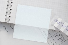 Notes samoprzylepny (karteczki) transparentne, z polipropylenu 75x75 niebieski 50k [mm:] 75x75 Titanum