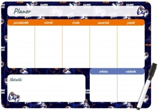 Podkład na biurko GAMEPAD PLANER MAGNETYCZNY TYGODNIOWY mix PVC PCW [mm:] 325x250 Biurfol (PM-02-33)