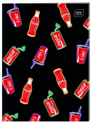 Zeszyt A4 COCA COLA MAT+UV 32k. 70g krata Interdruk