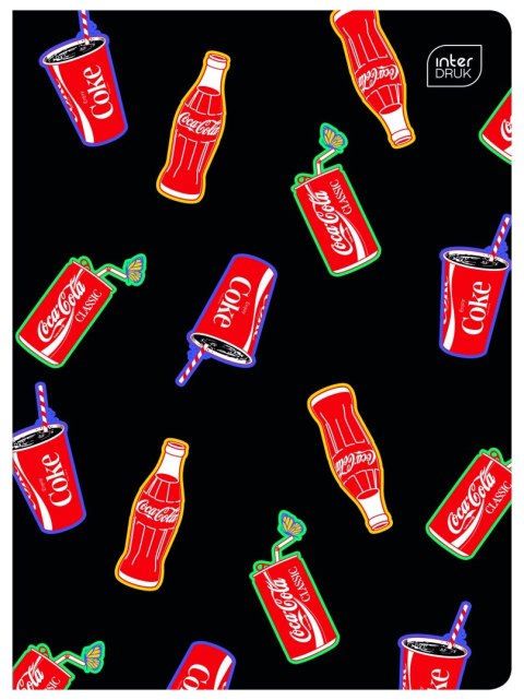 Zeszyt COCA COLA MAT+UV A5 32k. 70g krata Interdruk