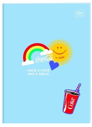 Zeszyt A5 COCA COLA MAT+UV 32k. 70g trzy linie Interdruk