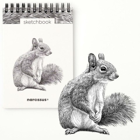 Blok artystyczny szkicownik wiewiórka A6 120g 60k Narcissus