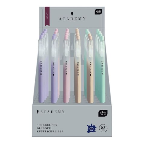 Długopis olejowy ACADEMY LIGHT Pastel wkład niebieski 0,7mm Interdruk