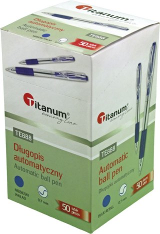 Długopis olejowy automatyczny wkład niebieski 0,7mm Titanum (BPGBLUE ECONOMY)