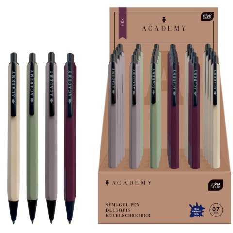 Długopis wymazywalny Academy HEX gripem wkład niebieski 0,7mm Interdruk (żelowy)