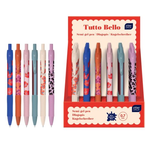 Długopis wymazywalny TUTTO BELLO z gripem wkład niebieski 0,7mm Interdruk (żelowy)