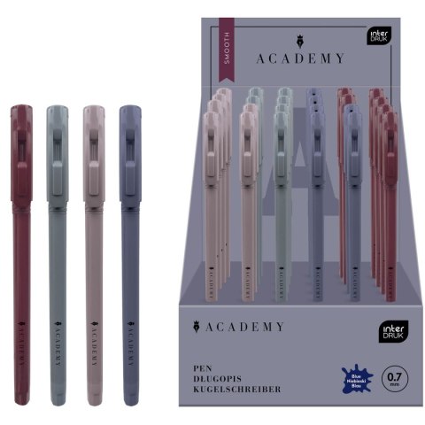Długopis żelowy GEL ACADEMY wkład niebieski Interdruk (automatyczny)