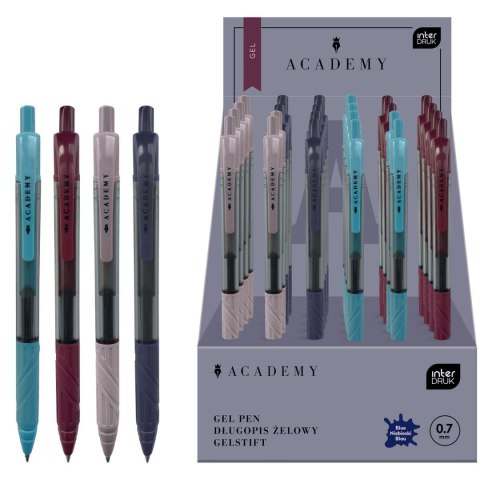 Długopis żelowy GEL ACADEMY wkład niebieski Interdruk (automatyczny)