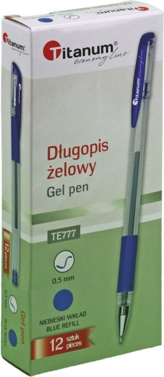Długopis żelowy wkład niebieski 0,5mm Titanum (GPGBLUE ECONOMY)