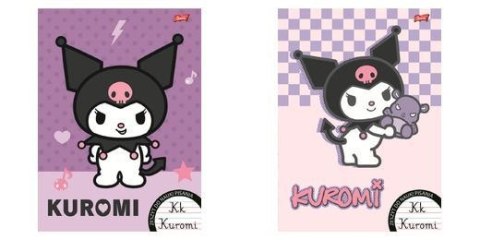 Zeszyt A4 Kuromi do nauki pisania 32k. 70g podwójna linia kolor Unipap