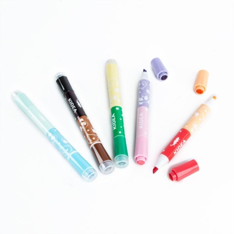 Flamaster Dwustronne ze stempelkami 10 kol. Kidea (DFSZK10KKA)