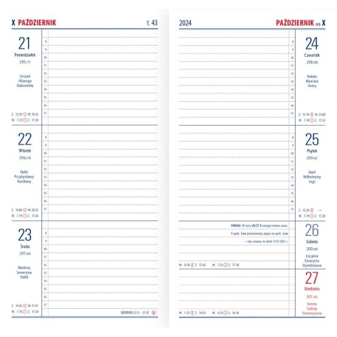 Kalendarz książkowy (terminarz) TENOROS 102mm x 193mm Wydawnictwo Telegraph (N2)