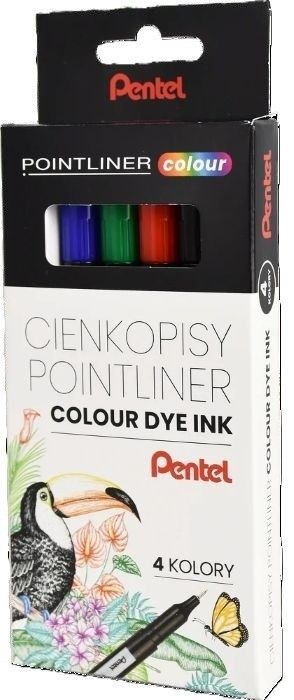 Cienkopis POINTLINER COLOUR wkład mix 0,4mm 4kol. Pentel (S40-ST4PL)