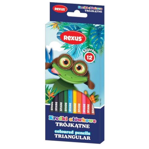 Kredki ołówkowe Rexus Teens trójkątne 12 kol. Rexus