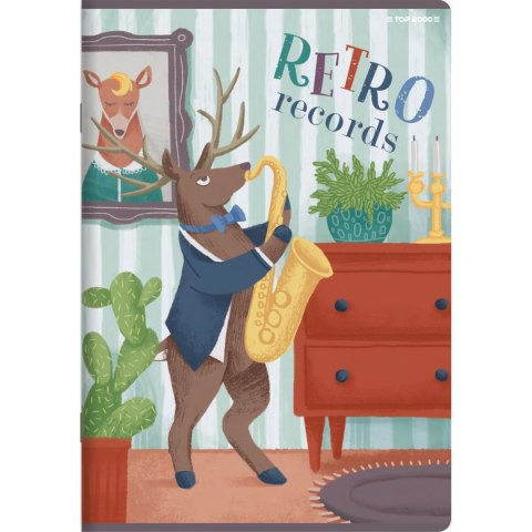 Zeszyt BOOKWORM/RETRO A5 16k. 70g podwójna linia kolor Top 2000 (400169400)