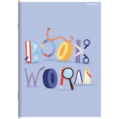 Zeszyt BOOKWORM/RETRO A5 16k. 70g podwójna linia kolor Top 2000 (400169400)