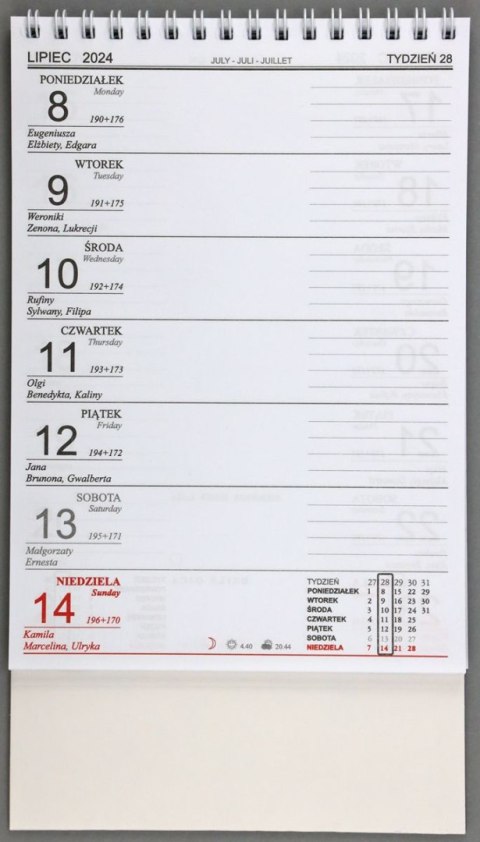 Kalendarz biurkowy biurkowe 140mm x 200mm Darrieus