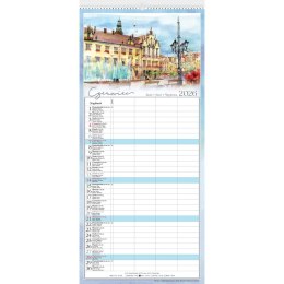 Kalendarz ścienny Akwarele Z Polski notatnikowy 110mm x 470mm Lucrum (WN04)