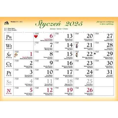 Kalendarz ścienny MISIE rodzinny 280mm x 200mm Lucrum (WL11)