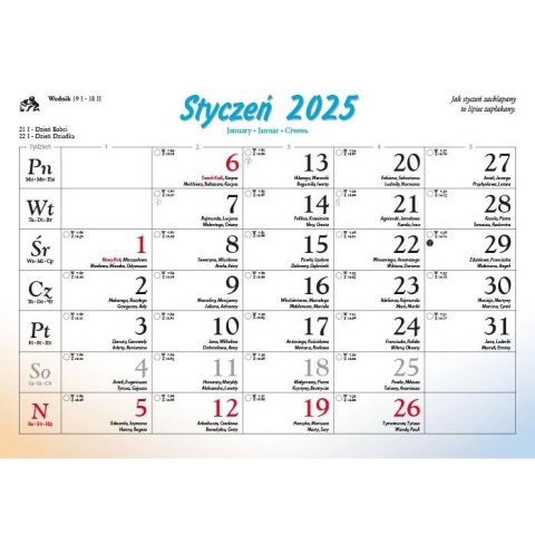 Kalendarz ścienny Pejzaże Polski rodzinny 2023 280mm x 200mm Lucrum (WL03)