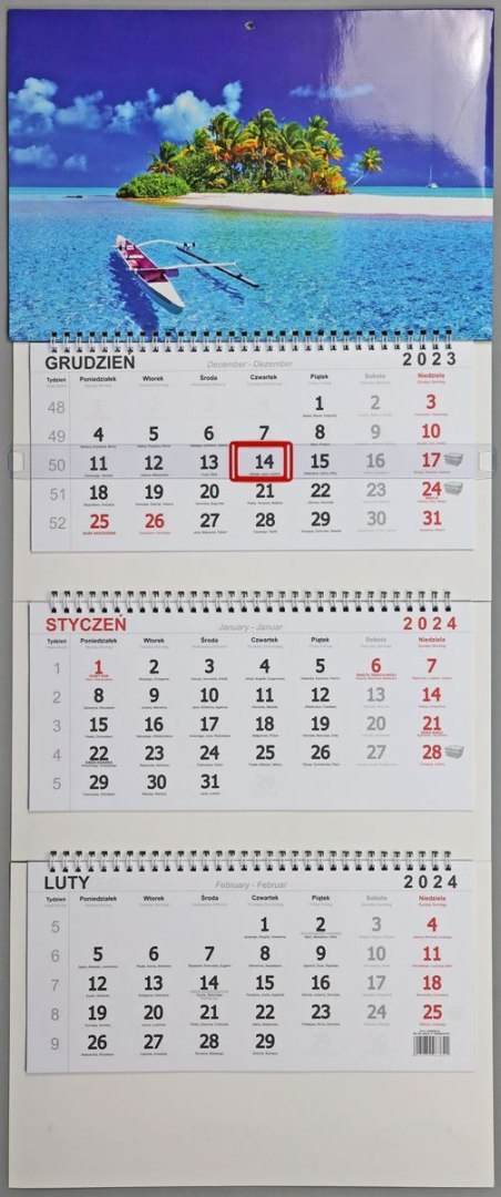 Kalendarz ścienny ścienne 210mm x 320mm Darrieus