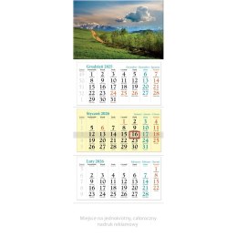 Kalendarz ścienny trójdzielny 320mm x 860mm Lucrum (KT04)