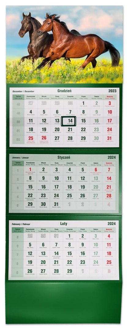 Kalendarz ścienny trójdzielny 855mm x 315mm Michalczyk i Prokop (T-105T-12)