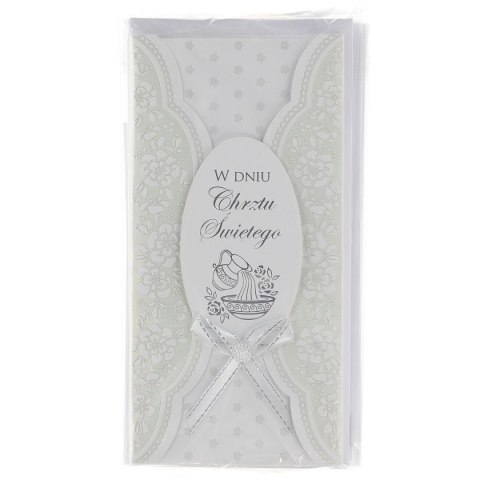 Kartka składana laurka dl exclusive satyna chrzest DL (5902221807404)
