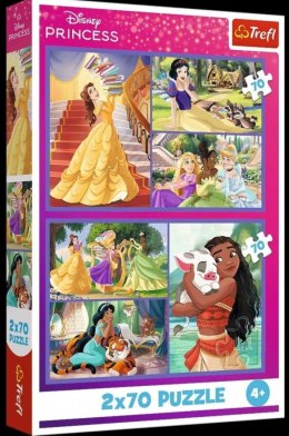 Puzzle Disney Princess Bajkowe dni 2x70 el. Trefl (34440)