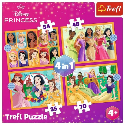 Puzzle Disney Princess Bajkowe historie 4w1 el. Trefl (34651)