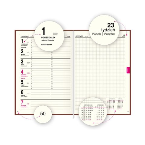 Kalendarz książkowy (terminarz) A5 Press (tygodniowy)