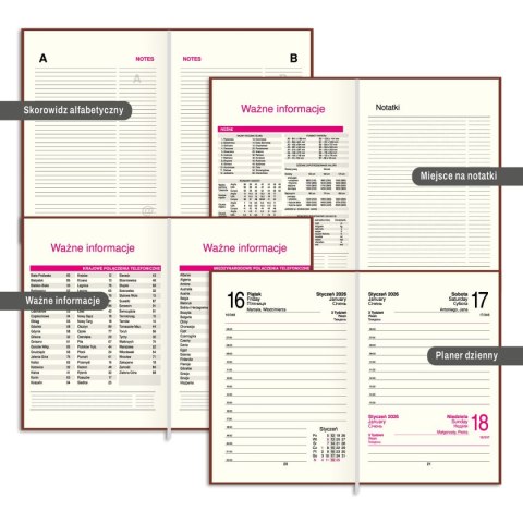 Kalendarz książkowy (terminarz) FIGARO A6 Press (DZIENNY)