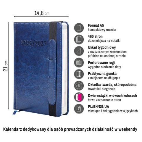 Kalendarz książkowy (terminarz) dwuletni A5 Press