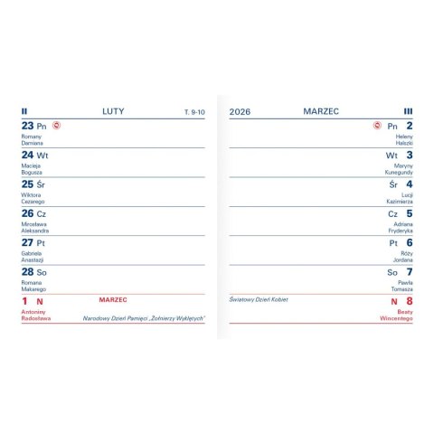 Kalendarz książkowy (terminarz) kieszonkowy 71mm x 81mm Wydawnictwo Telegraph