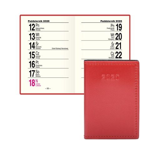 Kalendarz książkowy (terminarz) kieszonkowy A7 Press (tygodniowy)