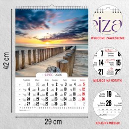 Kalendarz ścienny 16 stron wieloplanszowy A3 Press (PEJZAŻE)