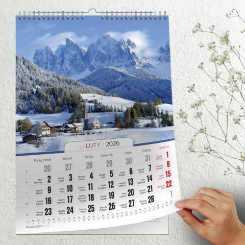 Kalendarz ścienny 16 stron wieloplanszowy A3 Press (PEJZAŻE)