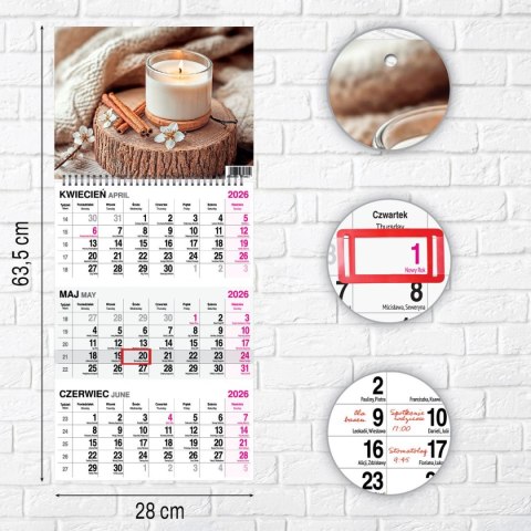 Kalendarz ścienny KAWA 310mm x 790mm Press