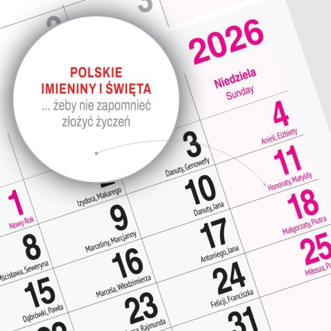 Kalendarz ścienny PLAŻA 310mm x 790mm Press