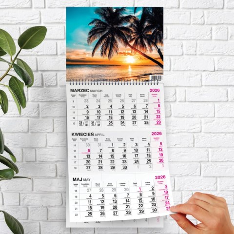 Kalendarz ścienny PLAŻA 310mm x 790mm Press