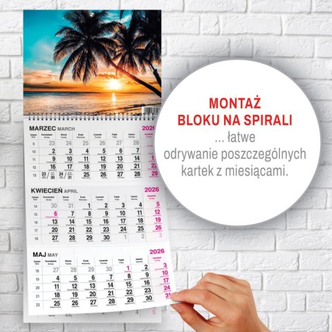 Kalendarz ścienny PLAŻA 310mm x 790mm Press