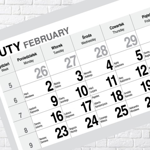 Kalendarz ścienny PREMIUM trójdzielny A4 Press (BUKIETY)