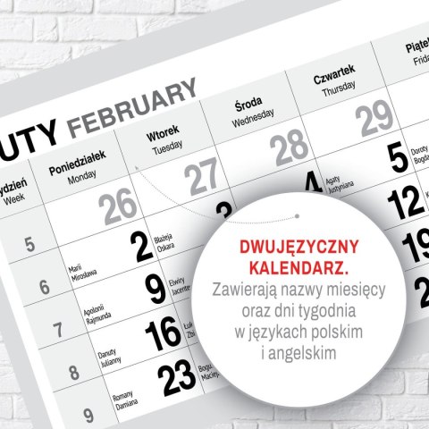Kalendarz ścienny PREMIUM trójdzielny A4 Press (BUKIETY)