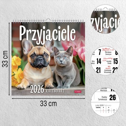 Kalendarz ścienny Przyjaciele 33x33 330mm x 330mm Press