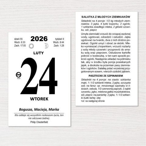 Kalendarz ścienny ZDZIERAK RODZINNYY B7 Press