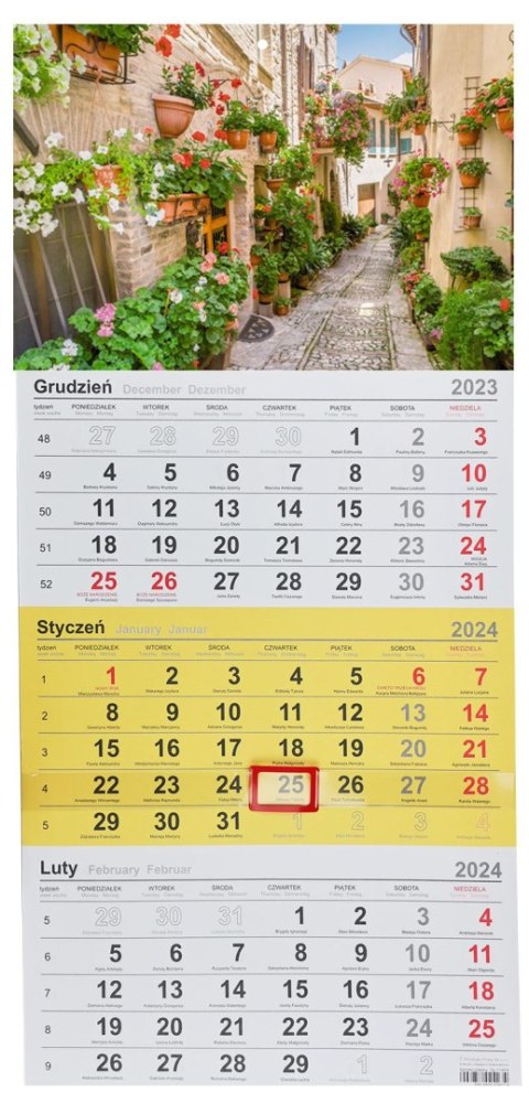 Kalendarz ścienny trójdzielny 288mm x 622mm Michalczyk i Prokop (T-106T-05)