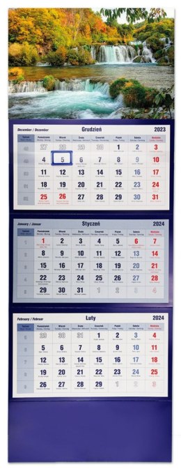 Kalendarz ścienny trójdzielny 855mm x 315mm Michalczyk i Prokop (T-105T-07)