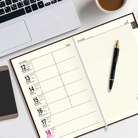 Kalendarz książkowy (terminarz) A4 Press (DZIENNY)